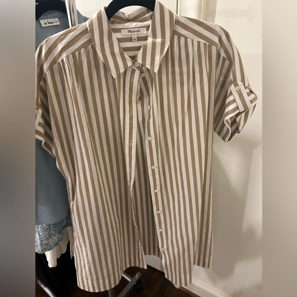 Madewell Collared Button-Front Mini Shirtdress Size Small NWT